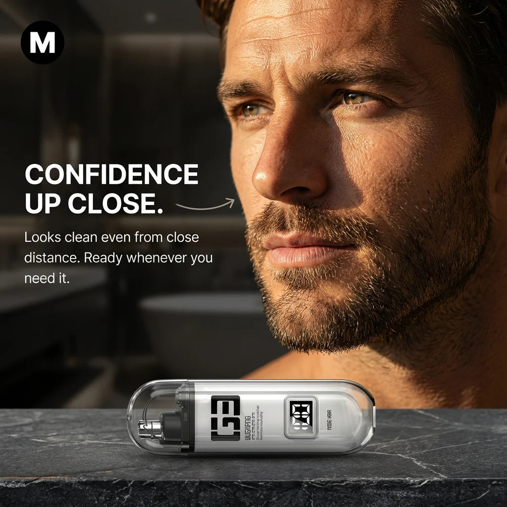 Precision Nose & Ear Hair Trimmer – Waterproof, USB-C Rechargeable Grooming Tool